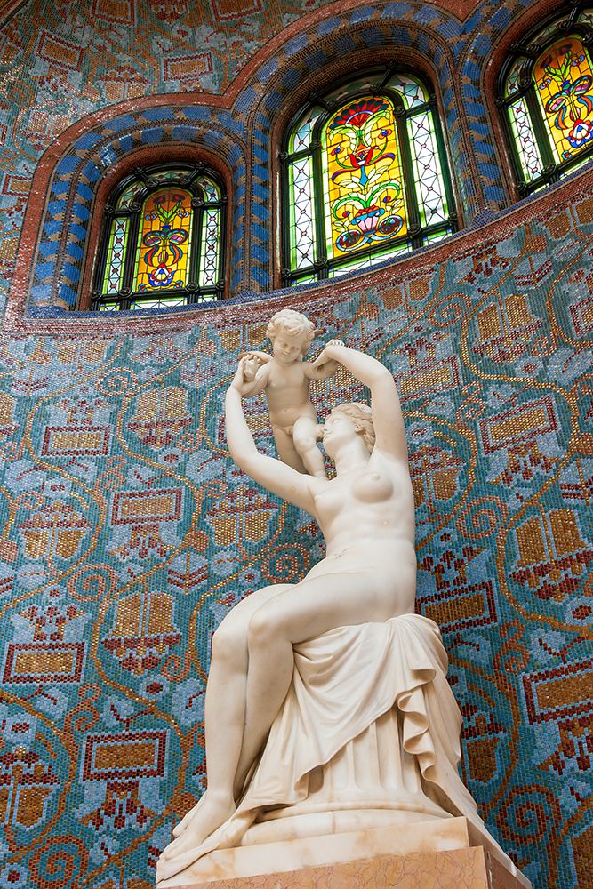 Statue inside The Gellert Hotel and Baths-known as the finest of Budapest bath houses with its Neo- art print by Tom Haseltine for $57.95 CAD