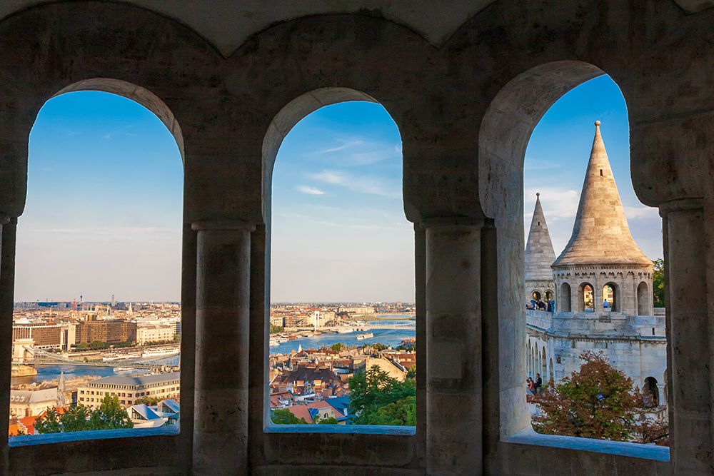 Hungary-Budapest-View from inside Fishermans Bastion art print by Tom Haseltine for $57.95 CAD