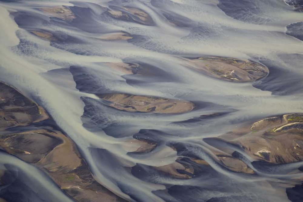 Iceland, Reykjavik Aerial of Holsa River delta art print by Josh Anon for $57.95 CAD