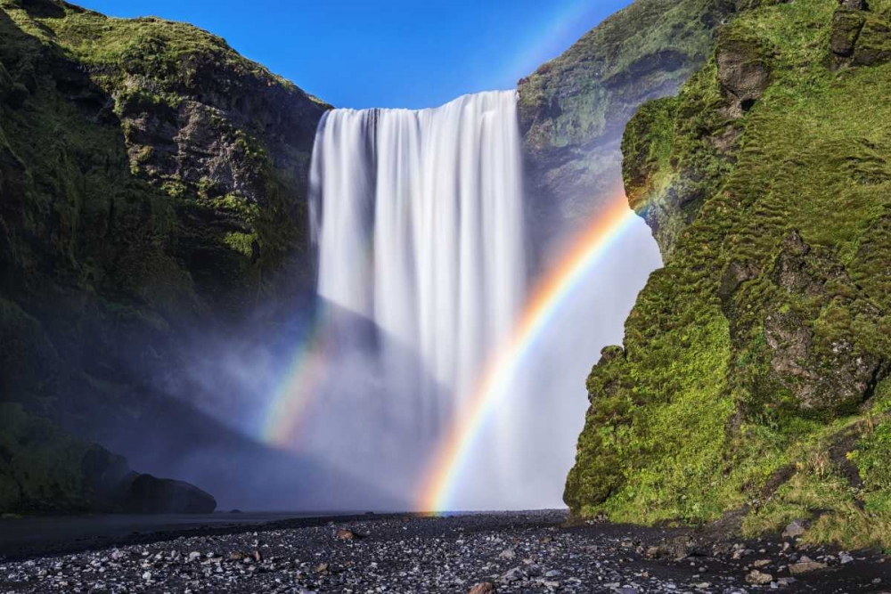 Iceland, Skogafoss Waterfall and rainbow art print by Dennis Kirkland for $57.95 CAD