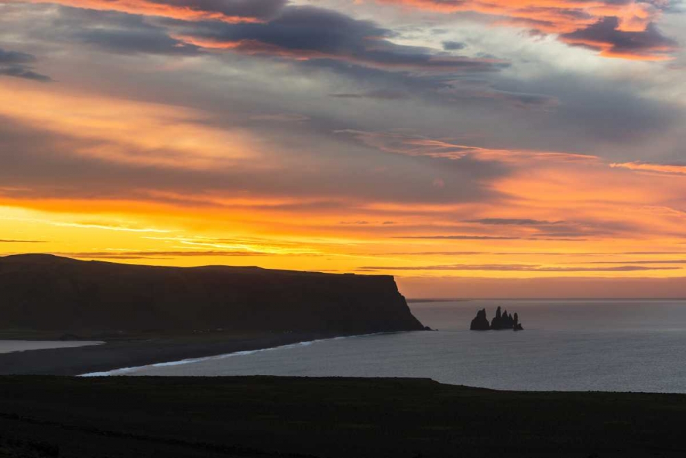 Iceland, Dyrholaey Sunrise over ocean and land art print by Dennis Kirkland for $57.95 CAD