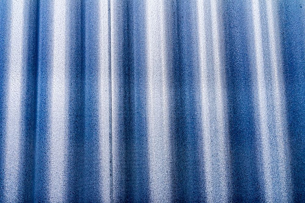 Silver Light blue Corrugated Lead-Metal abstract Patterns Background-Reykjavik-Iceland  art print by William Perry for $57.95 CAD