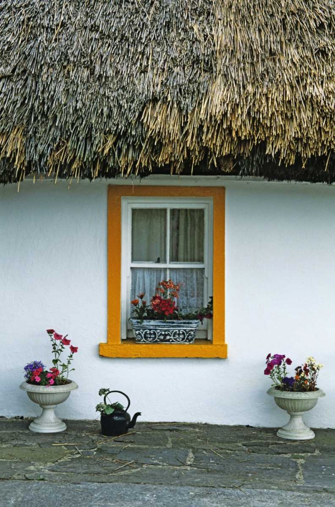 Ireland, Co Clare A thatch-roofed cottage art print by Dennis Flaherty for $57.95 CAD