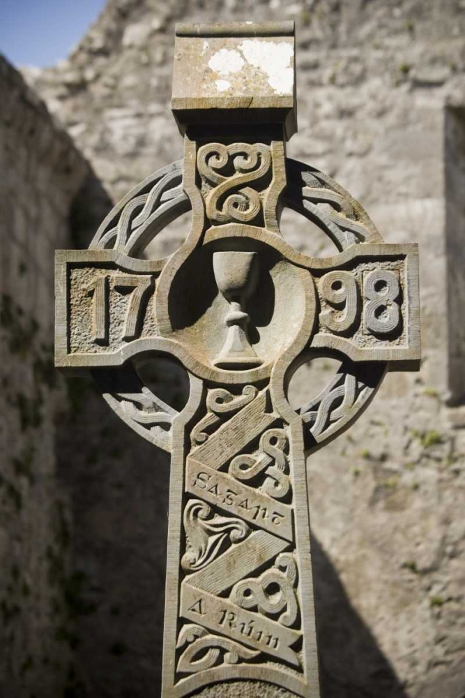 Ireland, Co Mayo, Cross at Burrishoole Abbey art print by Wendy Kaveney for $57.95 CAD