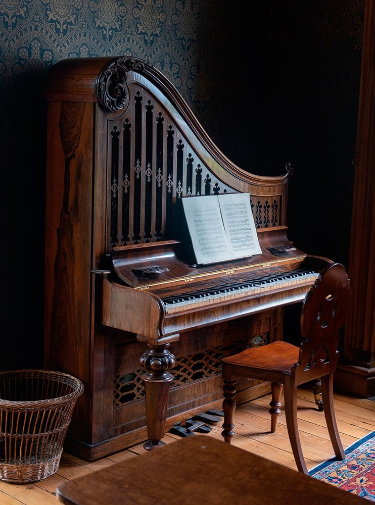Unusual pianoforte at Turlough Park House dates from Victorian times. County May-Ireland. art print by Betty Sederquist for $57.95 CAD