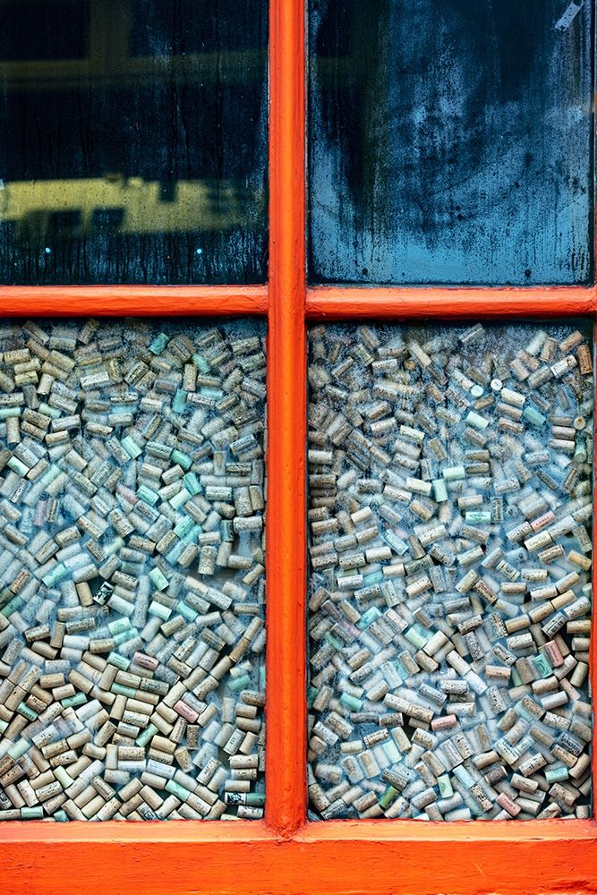 Colorful window full of wine corks in Ennistymon-Ireland art print by Chuck Haney for $57.95 CAD