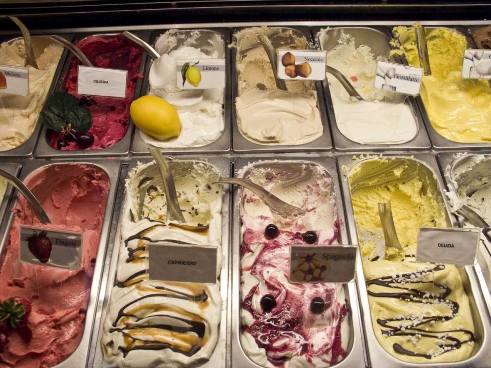 Italy, Parma Many flavors of gelato for sale art print by Wendy Kaveney for $57.95 CAD