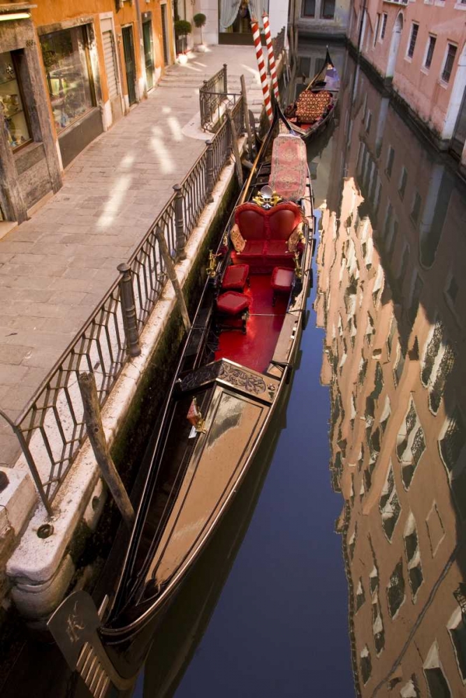 Italy, Venice Gondola parked in a canal art print by Wendy Kaveney for $57.95 CAD