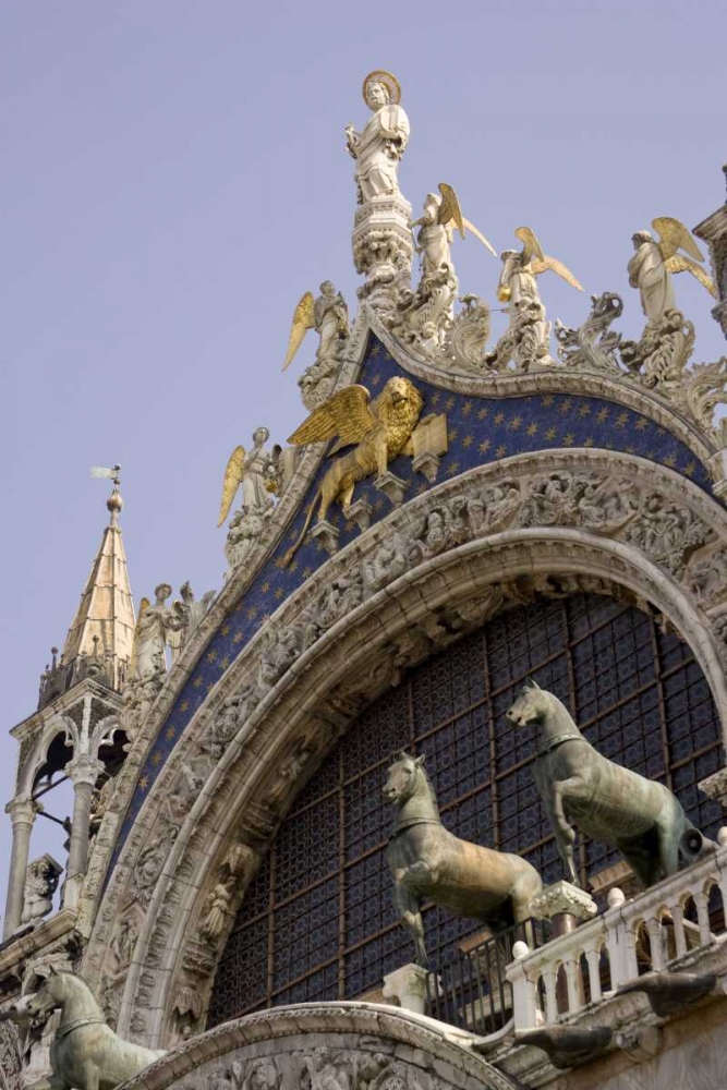 Italy, Venice Top facade of St Marks Basilica art print by Wendy Kaveney for $57.95 CAD