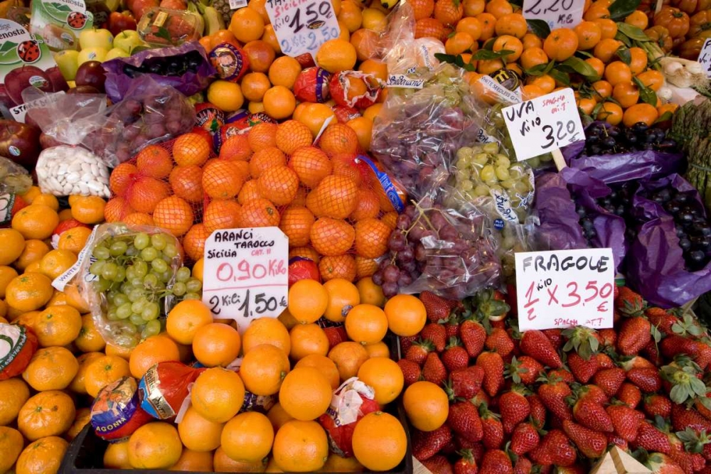 Italy, Venice Fresh fruit for sale in a market art print by Wendy Kaveney for $57.95 CAD