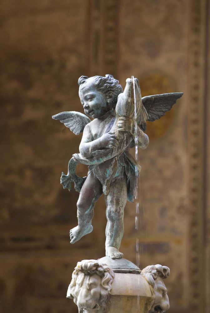 Italy, Florence Statue of boy with dolphin art print by Gilles Delisle for $57.95 CAD