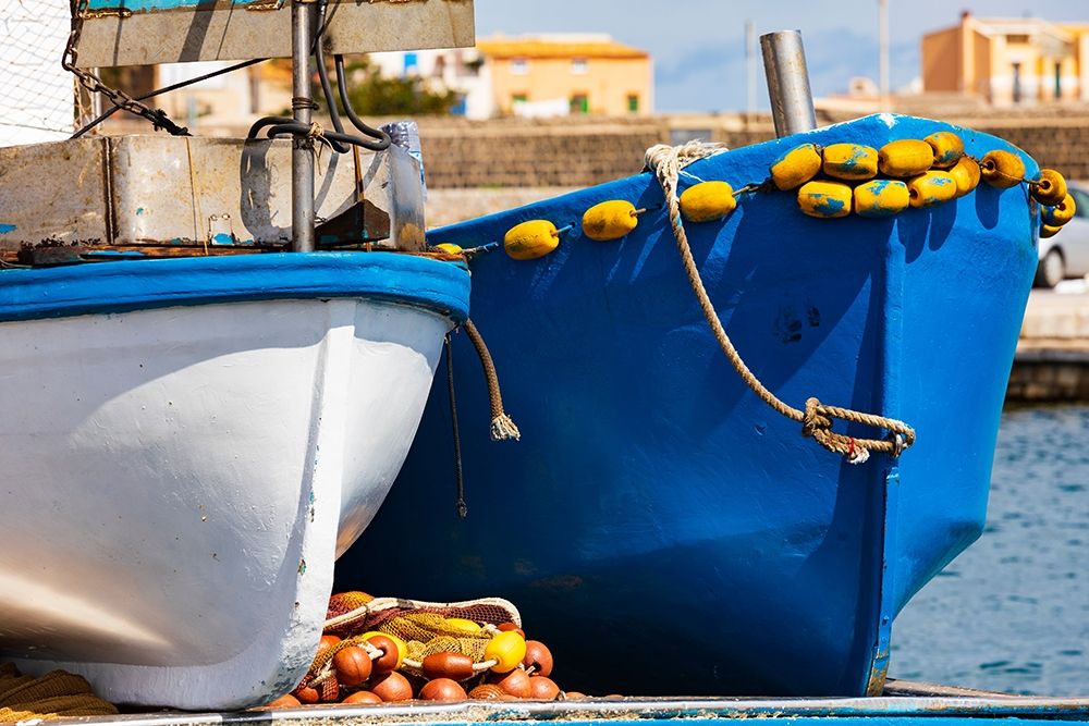 Palermo Province-Santa Flavia Small fishing boats in the harbor of the fishing village art print by Emily Wilson for $57.95 CAD