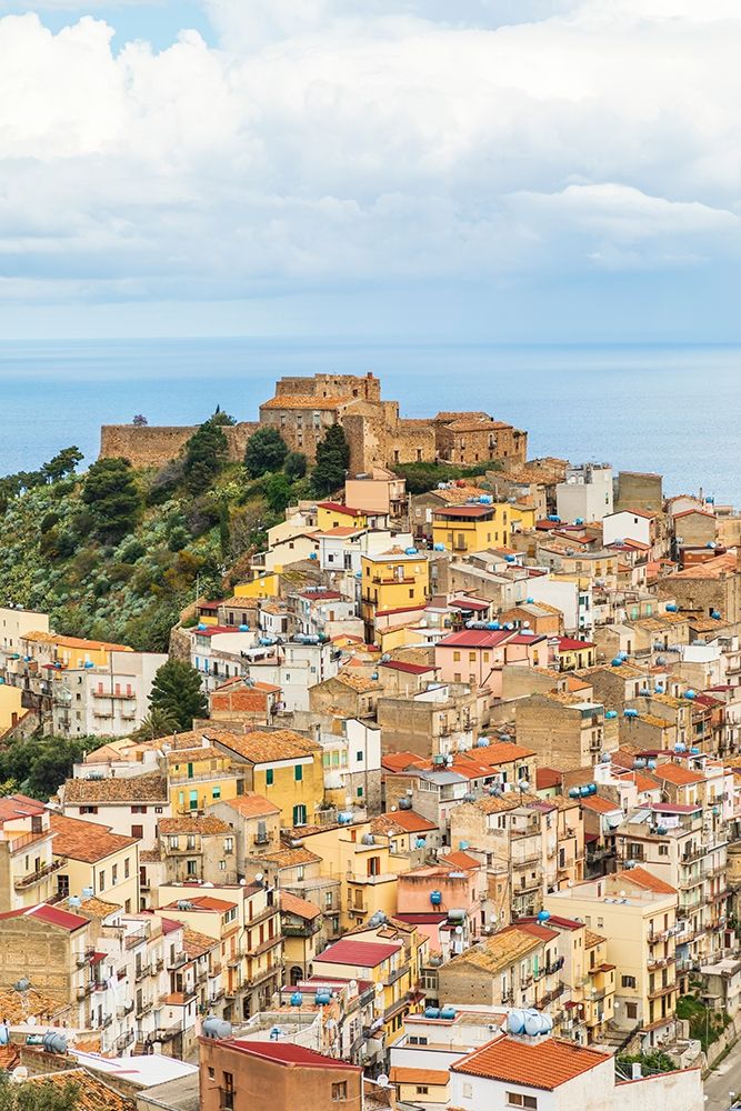 Messina Province-Caronia The medieval hilltop town Caronia-built around a Norman castle art print by Emily Wilson for $57.95 CAD