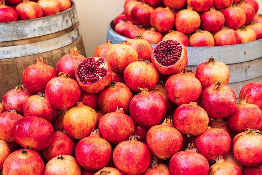 Trapani Province-Trapani Pomegranates for sale at the market in Trapani art print by Emily Wilson for $57.95 CAD