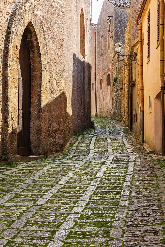Trapani Province-Erice A narrow cobblestone street in the ancient hill town of Erice art print by Emily Wilson for $57.95 CAD