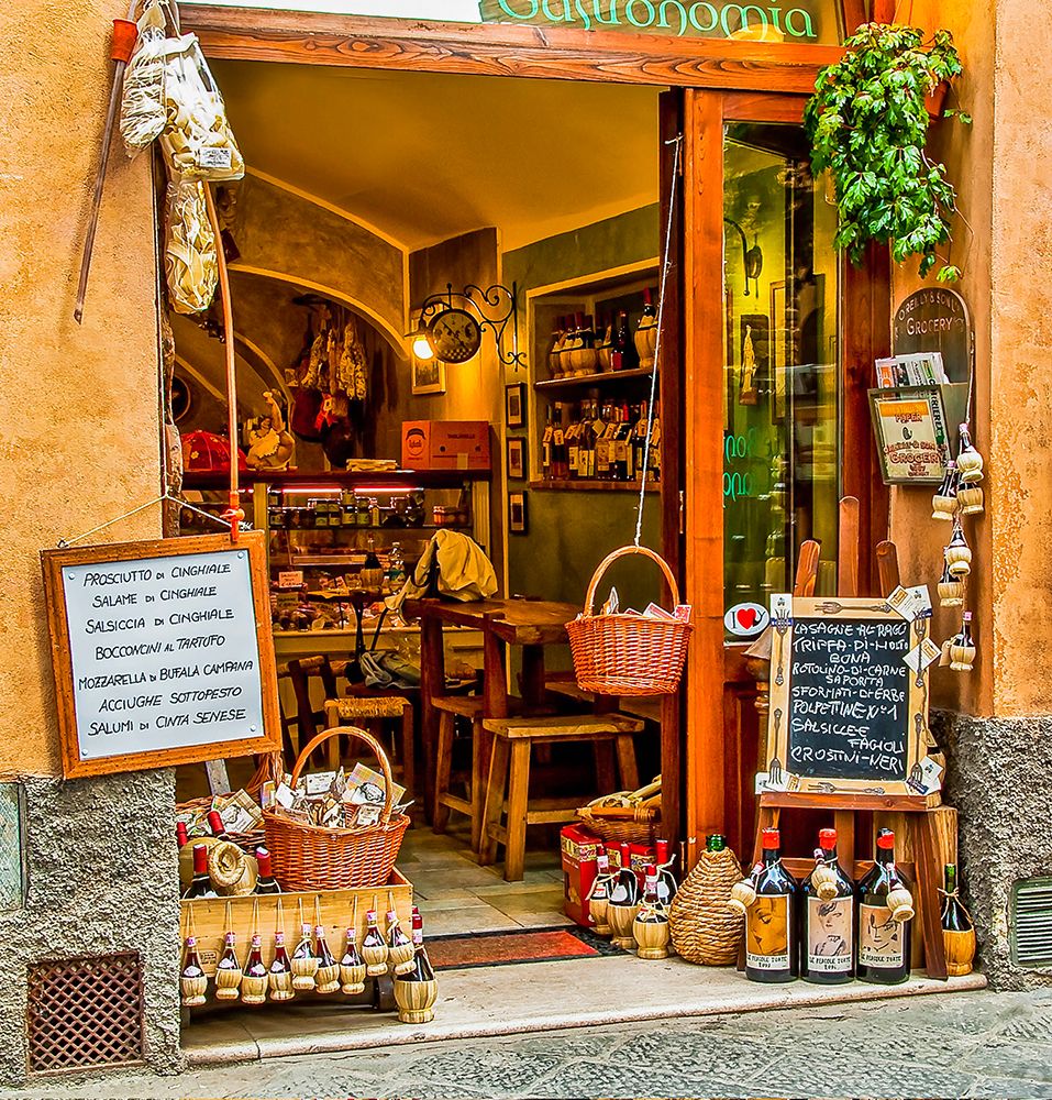Italy-San Gimignano store art print by George and Marilu Theodore for $57.95 CAD