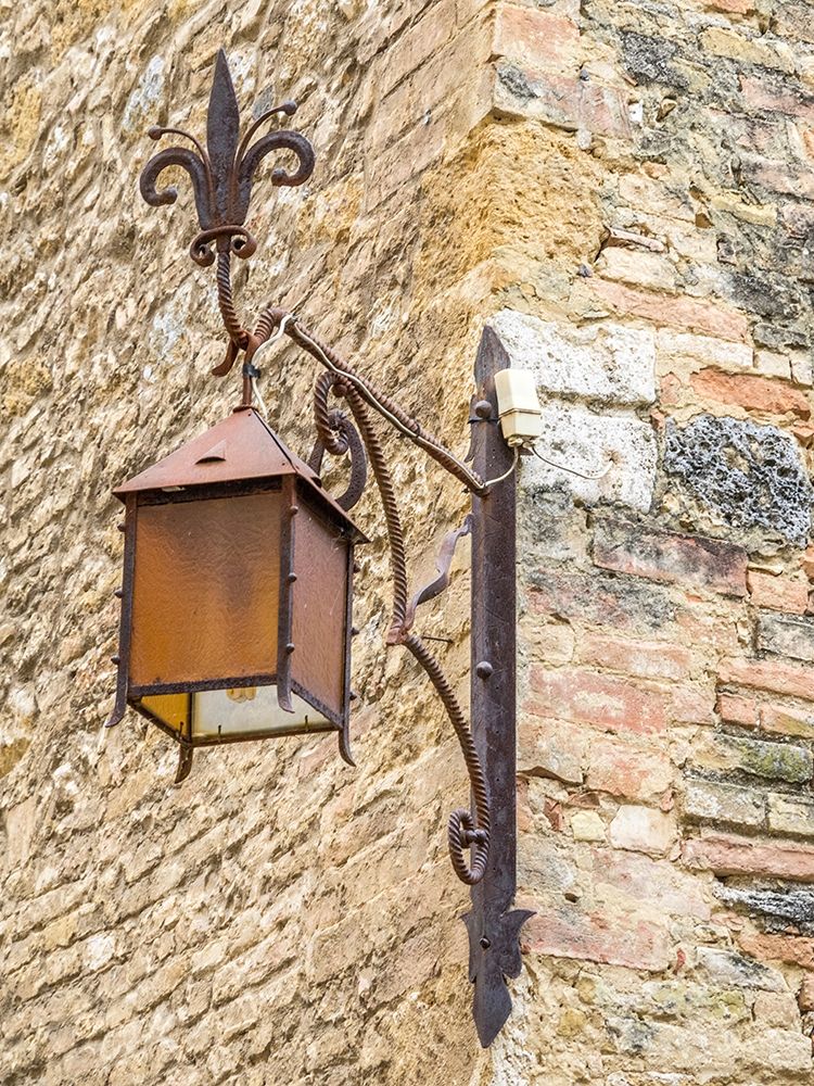 Italy-Chianti Lamppost on the corner in the town of San Gimignano art print by Julie Eggers for $57.95 CAD