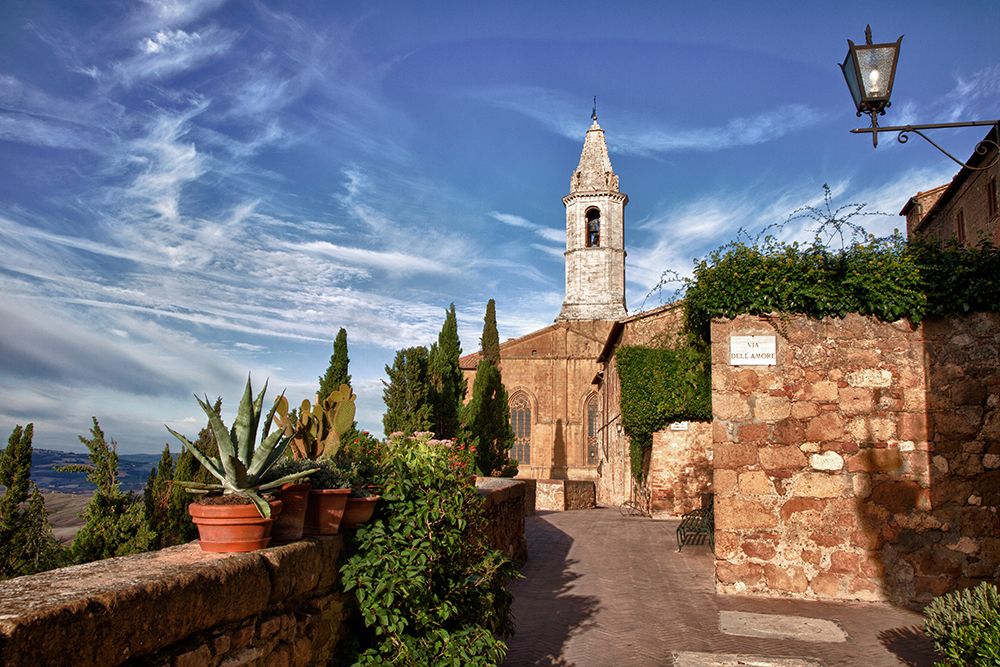 Italy-Tuscany-Pienza The bell tower of the Duomo Santa Maria Assunta Cathedral art print by Julie Eggers for $57.95 CAD