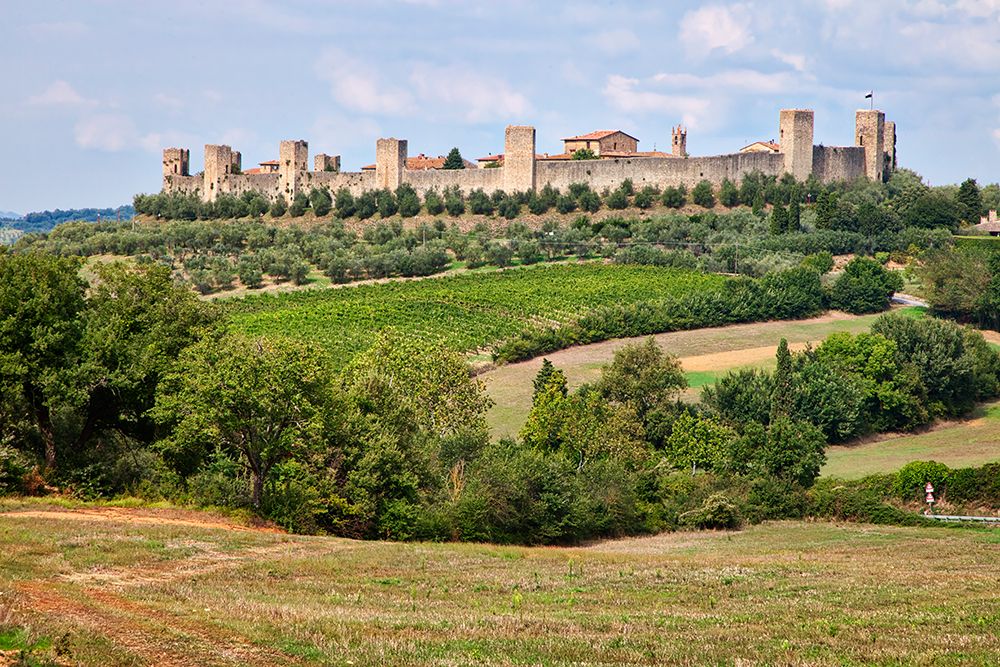 Italy-Tuscany-Monteriggioni Ancient walled hill town art print by Julie Eggers for $57.95 CAD