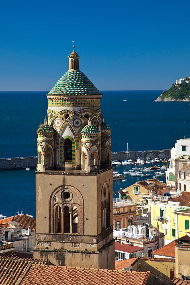 Italy-Amalfi Light on the Cathedral of St Andrew and the town of Amalfi art print by Julie Eggers for $57.95 CAD