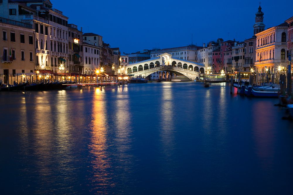 Italy-Venice Venices iconic Rialto Bridge at twilight art print by Julie Eggers for $57.95 CAD