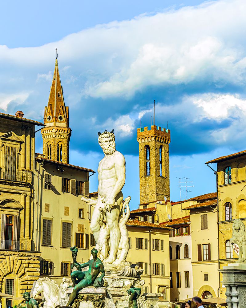 Fountain of Neptune, Florence, Italy. statues commissioned in 1559. art print by Murray McCallum for $57.95 CAD
