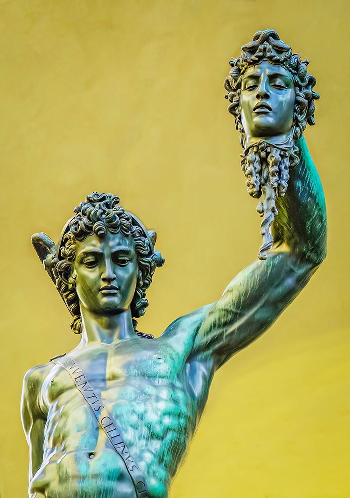 Perseus, Florence, Italy. Statue by Cellini in Loggia dei Lanza of beheading of Medusa by Perseus. art print by Murray McCallum for $57.95 CAD