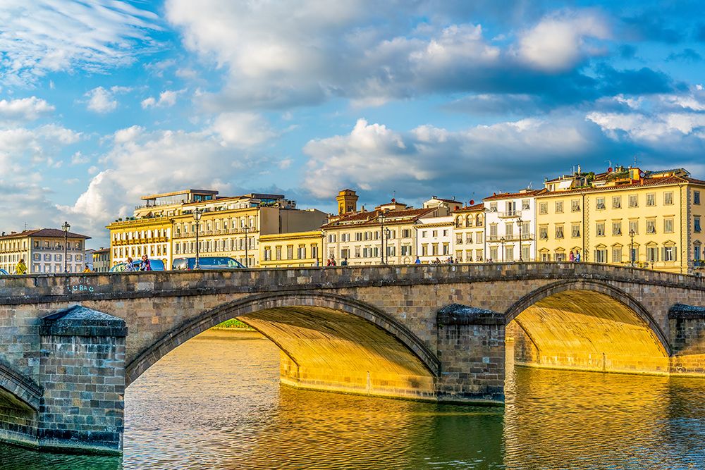 Ponte alle Grazie, Florence, Italy. Modern bridge rebuilt in 1953 after its destruction in WWII. art print by Murray McCallum for $57.95 CAD