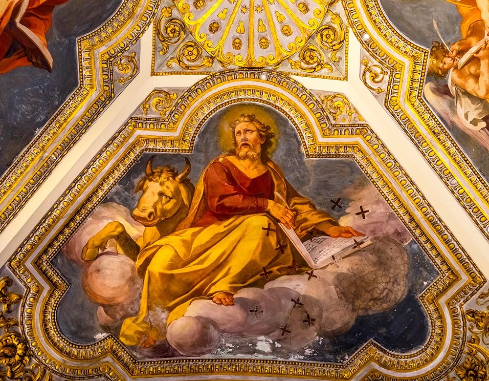Saint Luke Fresco Ceiling Santa Maria Maggiore-Rome-Italy Built 422-432-in honor of Virgin Mary art print by William Perry for $57.95 CAD