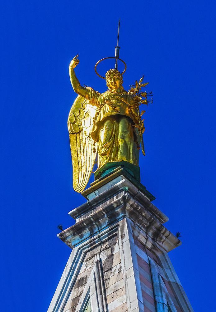 Golden Archangel Gabriel Statue Campanile Bell Tower-Piazza San Marco-Saint Marks Square-Venice-Ita art print by William Perry for $57.95 CAD