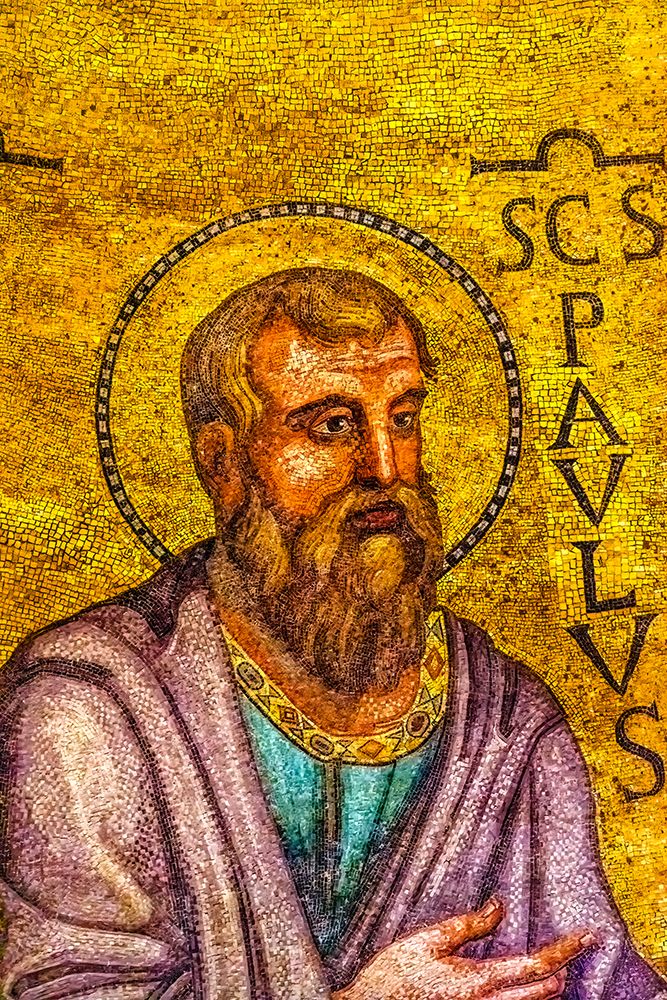 Ancient Saint Paul mosaic, Papal Basilica of Saint Paul, Rome, Italy.. art print by William Perry for $57.95 CAD