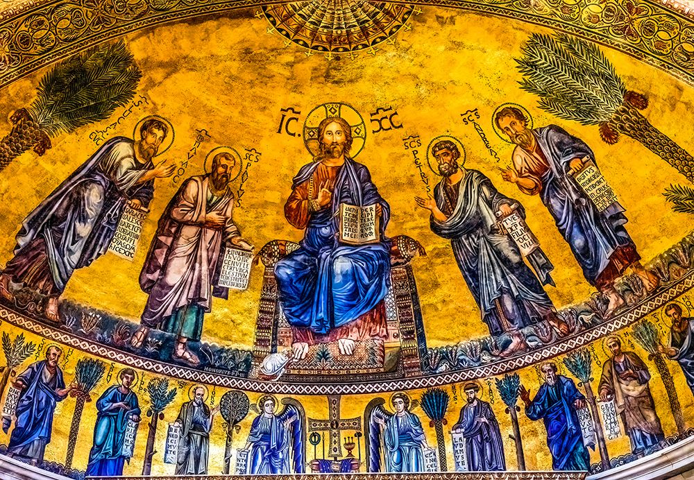 Ancient mosaic, Papal Basilica of Saint Paul, Rome, Italy.. art print by William Perry for $57.95 CAD