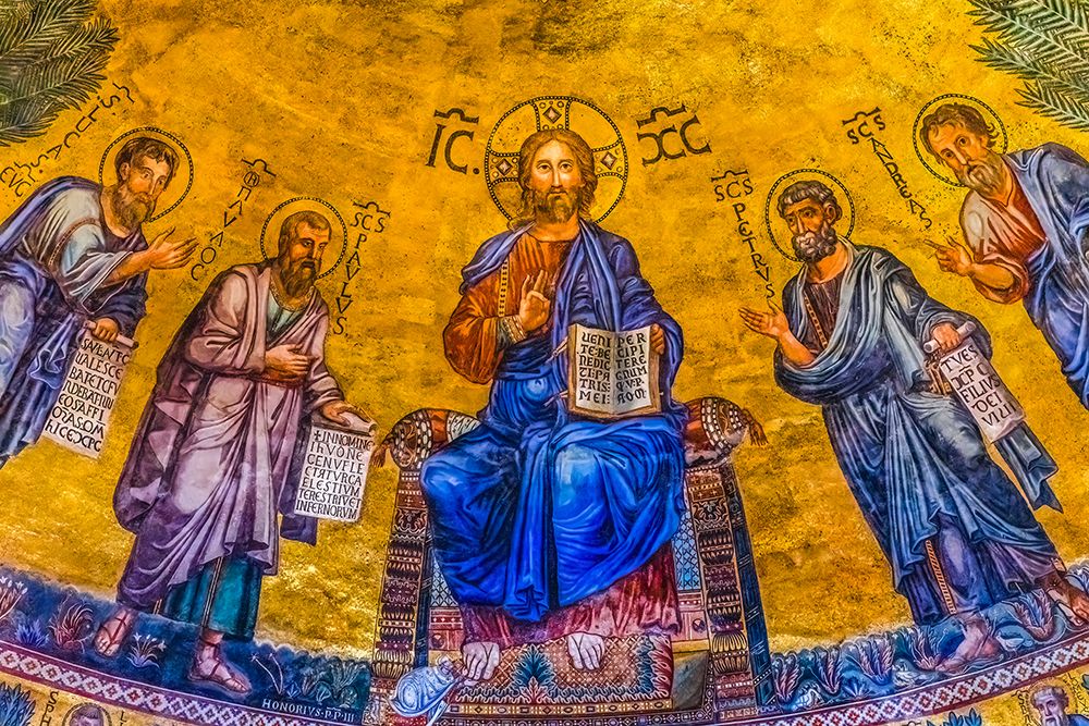 Ancient mosaic, Papal Basilica of Saint Paul, Rome, Italy.. art print by William Perry for $57.95 CAD