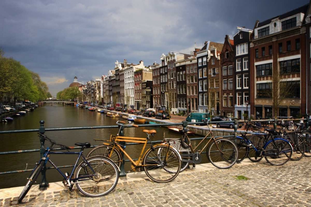 Netherlands, Amsterdam Canal from bridge art print by Dennis Flaherty for $57.95 CAD