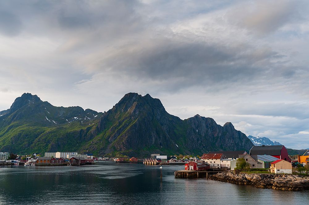 The fishing village of Svolvaer around a harbor on an island in the Vestfjorden Lofoten-Norway art print by Sergio Pitamitz for $57.95 CAD