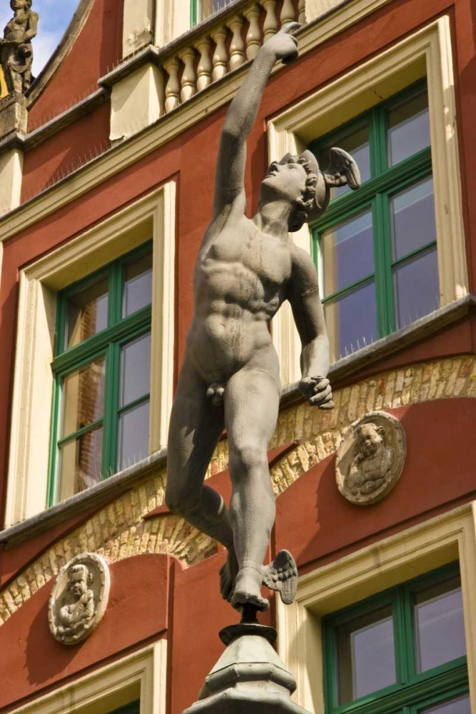 Poland, Gdansk Statue in Main Town Square art print by Nancy ,  Steve Ross for $57.95 CAD