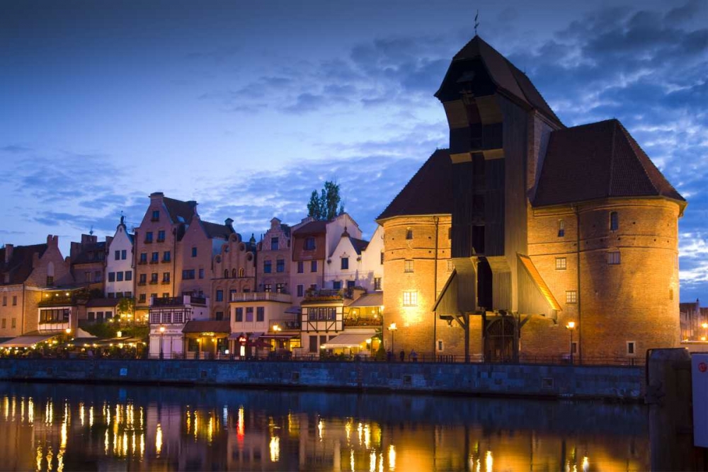 Poland, Gdansk Buildings reflect in port water art print by Jim Zuckerman for $57.95 CAD
