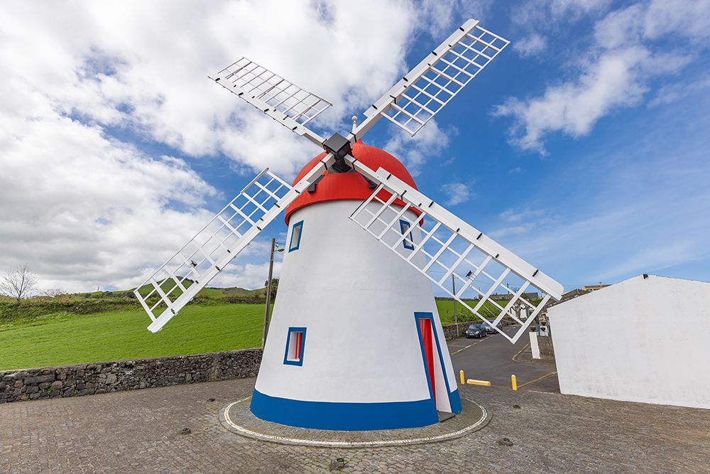 Ponta Delgada, Sao Miguel, Azores, Portugal. Windmill Tia Faleira on Sao Miguel Island. art print by Emily M. Wilson for $57.95 CAD