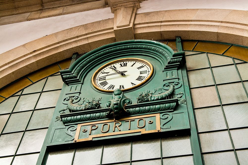 Clock at Saint Benedict Train Station (Estacao de Sao Bento). Porto, Portugal. art print by Michael DeFreitas for $57.95 CAD