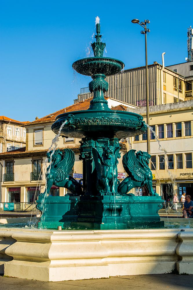 Lions Fountain (Fonte dos Leoes), Praca de Gomes, Porto, Portugal. art print by Michael DeFreitas for $57.95 CAD