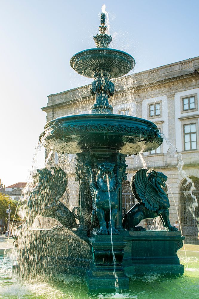 Lions Fountain (Fonte dos Leoes), Praca de Gomes, Porto, Portugal. art print by Michael DeFreitas for $57.95 CAD