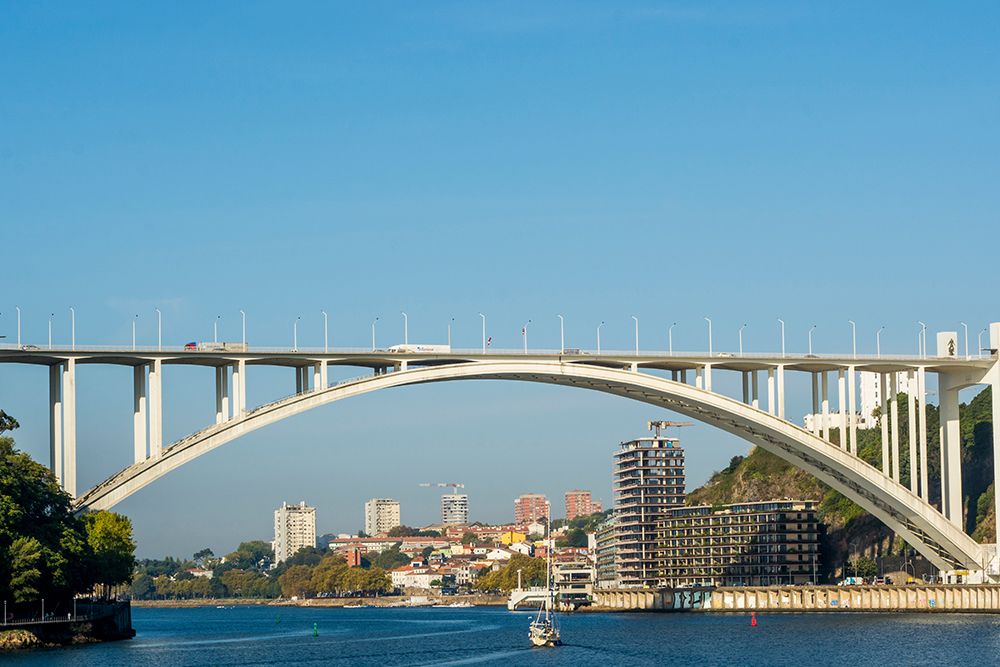 Arrabida Bridge (Ponte da Arrabida) over the Douro River, Porto, Portugal. art print by Michael DeFreitas for $57.95 CAD