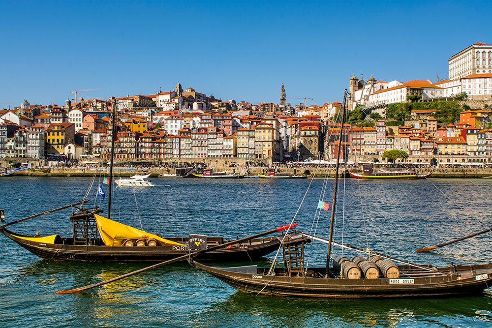 Rabelo boats on the Douro River, Porto, Portugal. art print by Michael DeFreitas for $57.95 CAD