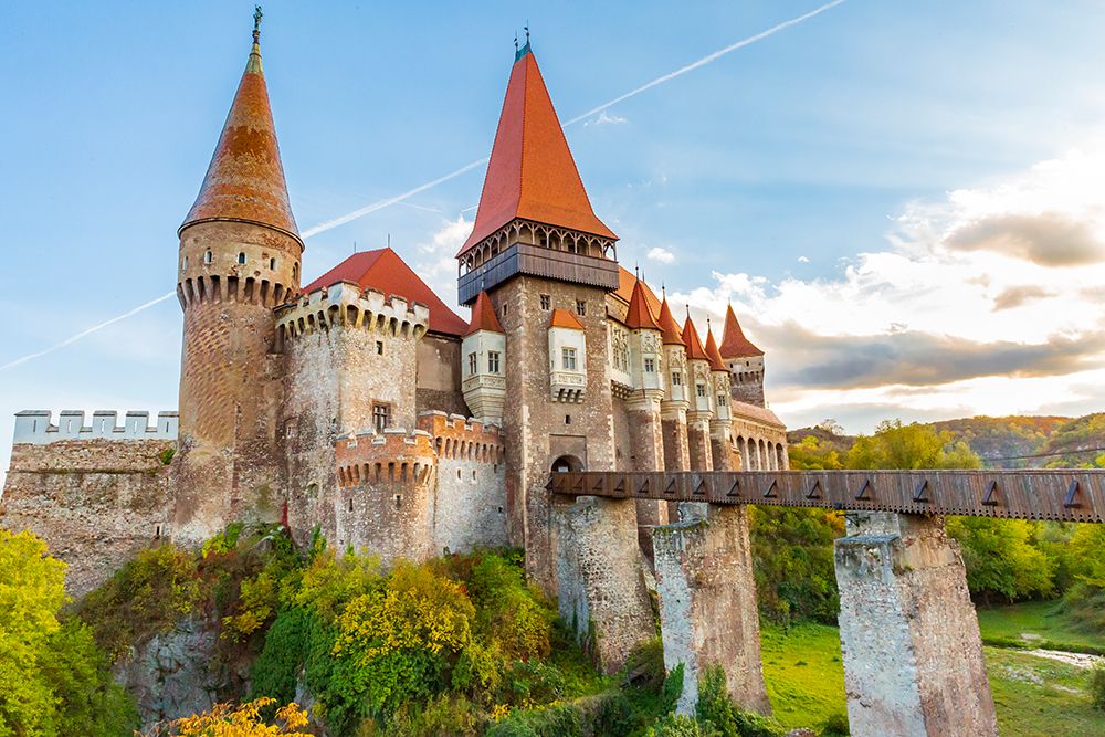 Romania, Hunedoara. Corvin Castle, Gothic-Renaissance castle, one of the largest castles in Europe. art print by Emily M. Wilson for $57.95 CAD