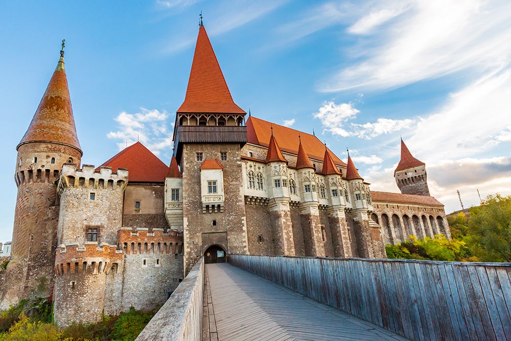 Romania, Hunedoara. Corvin Castle, Gothic-Renaissance castle, one of the largest castles in Europe. art print by Emily M. Wilson for $57.95 CAD