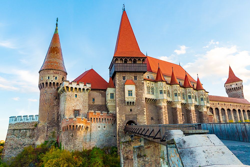 Romania, Hunedoara. Corvin Castle, Gothic-Renaissance castle, one of the largest castles in Europe. art print by Emily M. Wilson for $57.95 CAD
