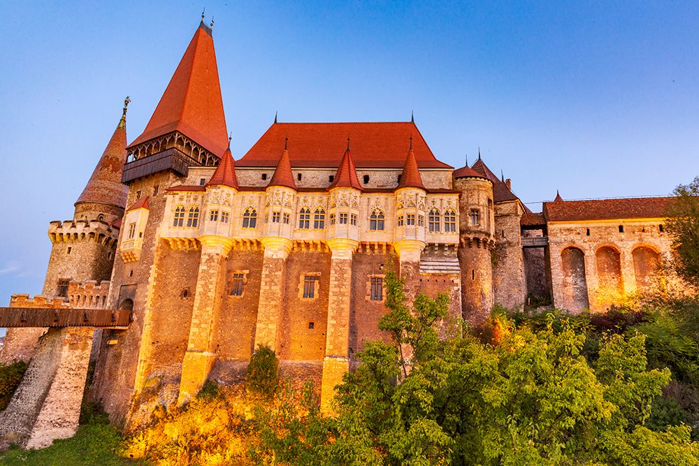 Romania, Hunedoara. Corvin Castle, Gothic-Renaissance castle, one of the largest castles in Europe. art print by Emily M. Wilson for $57.95 CAD