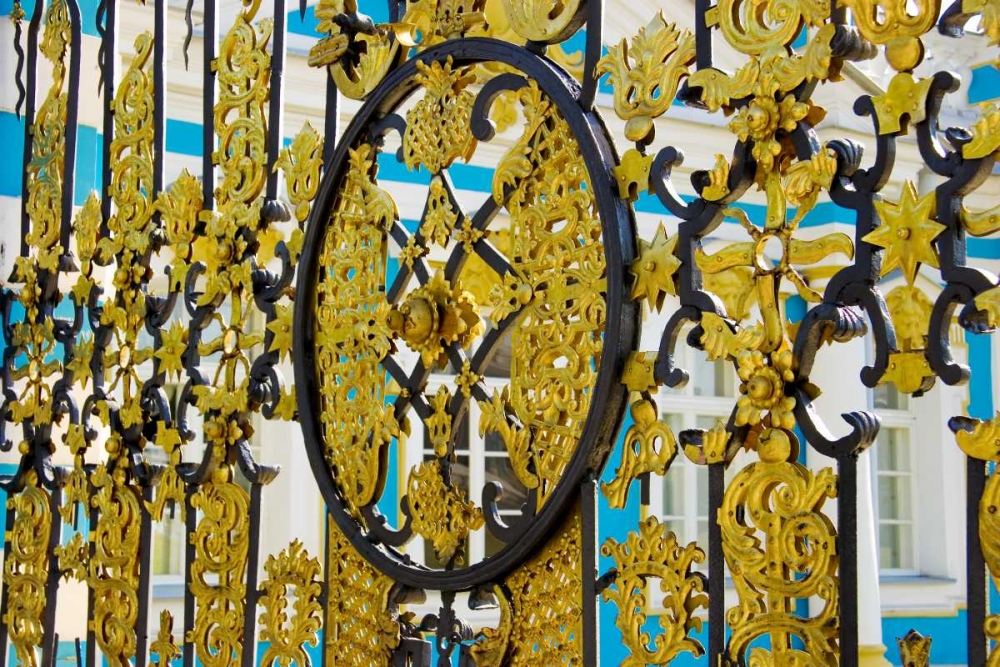 Russia, Pushkin Gate detail at Catherine Palace art print by Nancy ,  Steve Ross for $57.95 CAD