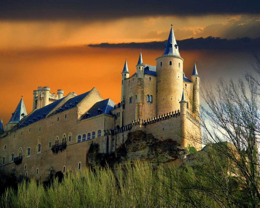 Europe, Spain, Segovia Alcazar castle at sunset art print by Jim Zuckerman for $57.95 CAD