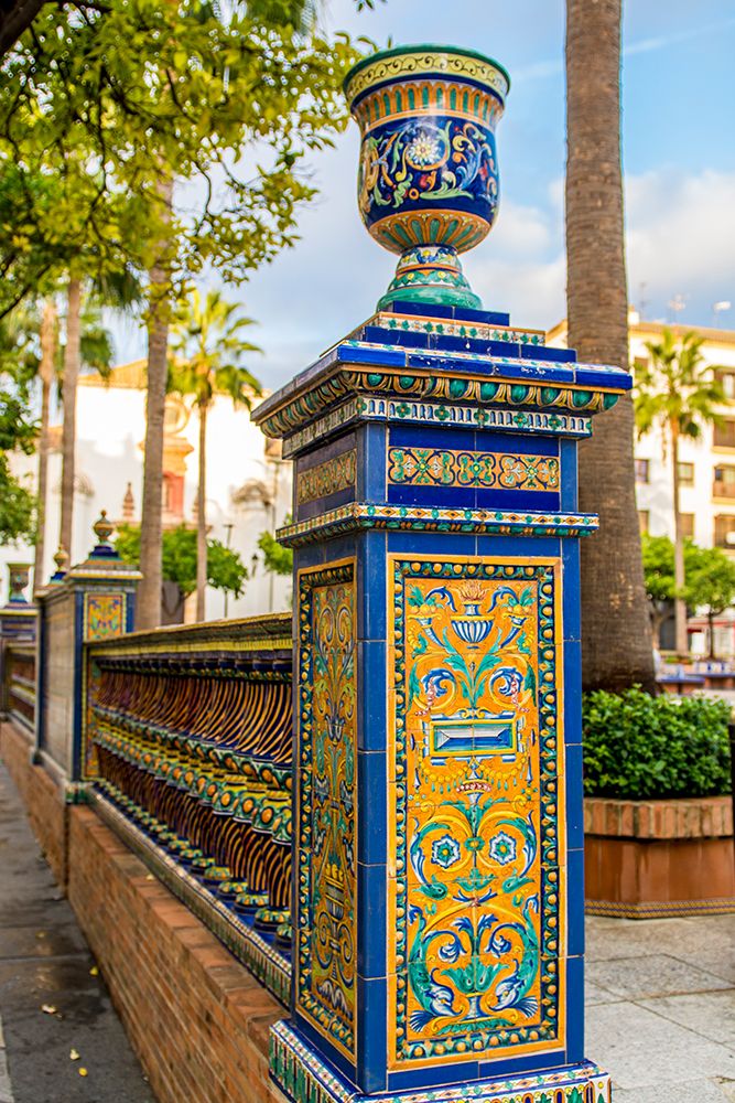 Decorative railing around the Plaza Alta main square, Algeciras, Spain. art print by Michael DeFreitas for $57.95 CAD